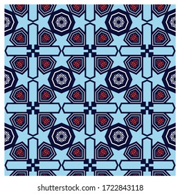 Seamless Geometric Ornament. Traditional Islamic Design. Mosque decoration element. Traditional Islamic Template with Floral ornament