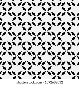 Seamless geometric ornamental pattern. Abstract square background design. Modern stylish abstract texture. Monochrome template for prints, textiles, wrapping, wallpaper, website. Vector illustration.