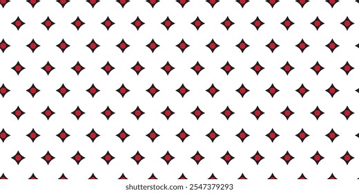 Seamless geometric ornamental pattern. Geometric Arabic stars decorative art pattern. Seamless pattern with red stars for fabric, cloth, package, wall, decoration, furniture, cover design. EPS Vector
