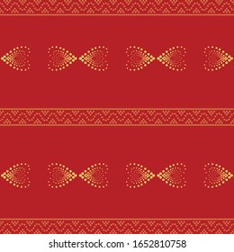 Seamless geometric ornamental pattern background. seamless traditional textile bandhani sari border. creative seamless indiant bandhani textures border design