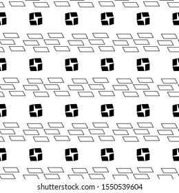Seamless geometric ornamental vector pattern. Abstract background texture in geometrical ornament style. Modern stylish abstractive. Monochrome template for prints, textiles, wrapping, wallpaper, etc.