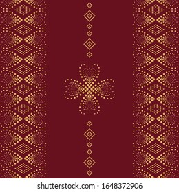 Seamless geometric ornamental vector pattern on red background. Abstract background motif ulos. creative design cloth pattern. tribal ethnic design