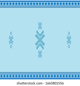 Seamless geometric ornamental vector pattern with soft blue background. Abstract background motif ulos. creative design cloth pattern. tribal ethnic design. Fabric print