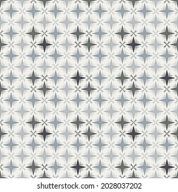 Seamless geometric ornamental vector pattern. Seamless pattern with black and grey star pattern.