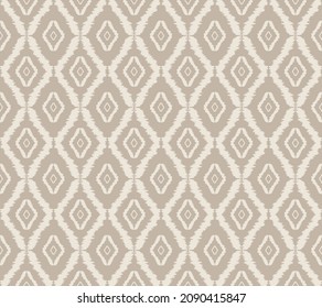 Seamless geometric ornamental vector pattern. Abstract rhombus pattern on beige background.