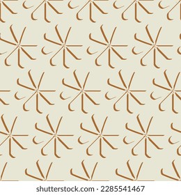 Seamless geometric ornamental vector pattern. Abstract background.Abstract background texture in geometric ornamental style.beige background 3D orange flower pattern designs.