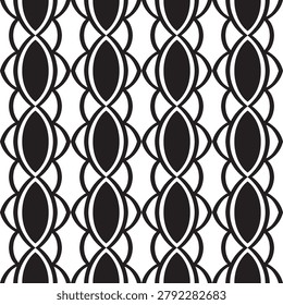 Seamless geometric oval pattern in black and white
