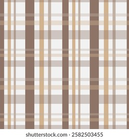 Seamless geometric patern with beige check on gray background