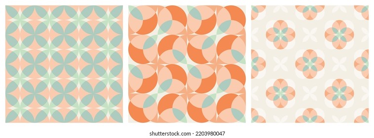 Seamless geometric patteen 3 set, calm color