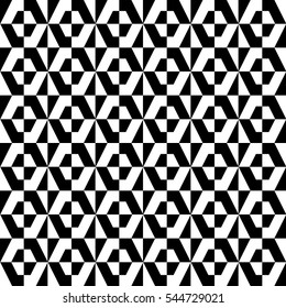 Seamless geometric patten in black and white colors. Vector.