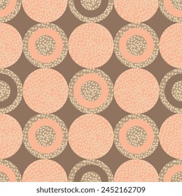 seamless geometric patten with circles and rings. Vector design for paper, fabric and other surface.