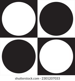 Seamless geometric patter, squares and circles, abstract modern design, monochrome, black and white color