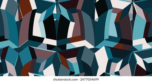 Seamless geometric pattern.. 3D pattern background. Abstract geometric texture design. Vector illustration. 