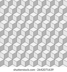 Seamless geometric pattern with 3d cubes. Vector background