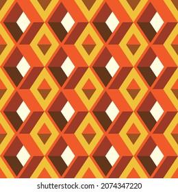 Seamless Geometric Pattern, 60s Mod Op Art Print 