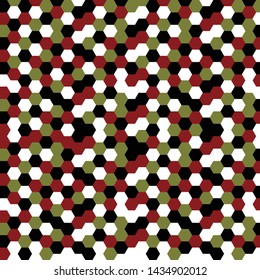 Seamless geometric pattern. Abstract background with hexagons. Honeycombs, hexagon, polygon. Pattern for fabric, gift wrapping, paper design, wallpaper, textile, tile, carpet