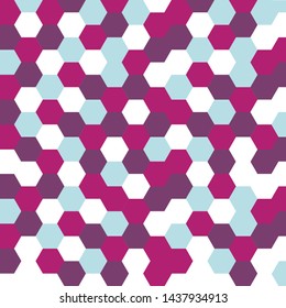 Seamless geometric pattern. Abstract background with hexagons. Honeycombs, hexagon, polygon. Pattern for fabric, gift wrapping, paper design, wallpaper, textile, tile, carpet