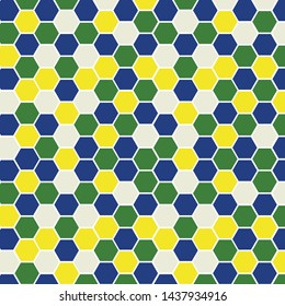 Seamless geometric pattern. Abstract background with hexagons. Honeycombs, hexagon, polygon. Pattern for fabric, gift wrapping, paper design, wallpaper, textile, tile, carpet