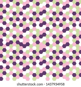 Seamless geometric pattern. Abstract background with hexagons. Honeycombs, hexagon, polygon. Pattern for fabric, gift wrapping, paper design, wallpaper, textile, tile, carpet