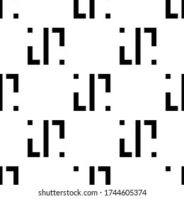 Seamless geometric pattern. Abstract background with black geometric shapes on white background. Sample for fabric, gift wrapping, paper design, wallpaper, textile, tile, carpet.