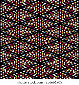 Seamless geometric pattern. Abstract background. Vector illustration. Hand drawn motive. Rhombus. Checkered pattern