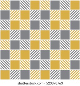 Seamless geometric pattern. Abstract background with geometric shapes. Pattern for fabric, gift wrapping, paper design, wallpaper, textile, tile, carpet. Vector illustration with squares and lines.