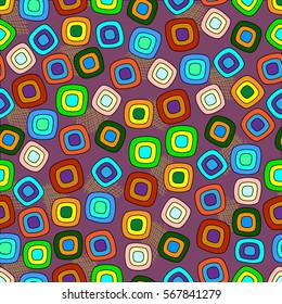 Seamless geometric pattern. Abstract background with geometric shapes. Pattern for fabric, gift wrapping, paper design, wallpaper, textile, tile, carpet. Vector illustration with squares.
