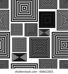 Seamless geometric pattern. Abstract background with geometric shapes. Pattern for fabric, gift wrapping, paper design, wallpaper, textile, tile, carpet. Vector illustration with squares and lines.