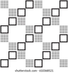 Seamless geometric pattern. Abstract background with geometric shapes. Pattern for fabric, gift wrapping, paper design, wallpaper, textile, tile, carpet. Vector illustration with squares.