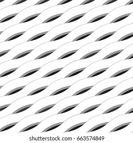 Seamless geometric pattern. Abstract background made wavy tape and lines.