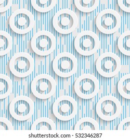 Seamless Geometric Pattern. Abstract Beautiful Circle Background. Modern Symmetrical Wallpaper. 3d Decorative Design. Wrapping Paper Texture