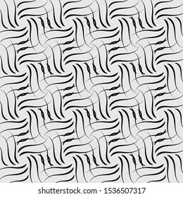 Seamless geometric pattern with abstract black shapes on a light background