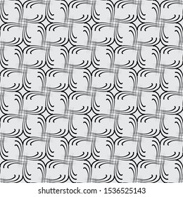 
Seamless geometric pattern with abstract black shapes on a light background