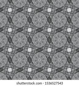 
Seamless geometric pattern with abstract black shapes on a light background