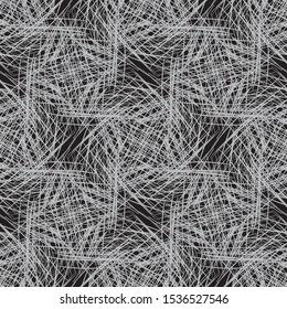 
Seamless geometric pattern with abstract black shapes on a light background