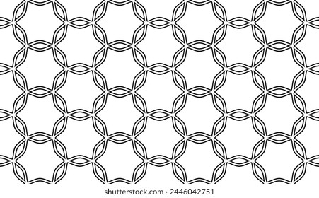 Seamless Geometric Pattern. Abstract Black and White Texture. Vector Art.