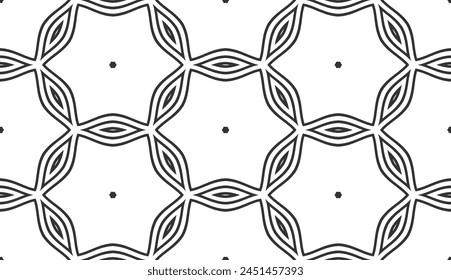 Seamless Geometric Pattern. Abstract Black and White Texture. Vector Art.