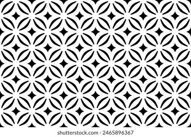 Seamless Geometric Pattern. Abstract Black and White Texture. Vector Art.