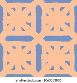 Seamless geometric pattern with abstract brush strokes. Modern stylish textured texture. Graphic design of Hipster. Vector Seamless Pattern. Texture fabric.