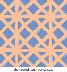 Seamless geometric pattern with abstract brush strokes. Modern stylish textured texture. Graphic design of Hipster. Vector Seamless Pattern. Texture fabric.