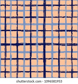 Seamless geometric pattern with abstract brush strokes. Modern stylish textured texture. Graphic design of Hipster. Vector Seamless Pattern. Texture fabric.