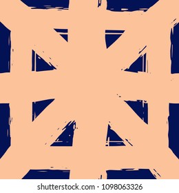 Seamless geometric pattern with abstract brush strokes. Modern stylish textured texture. Graphic design of Hipster. Vector Seamless Pattern. Texture fabric.