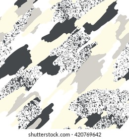 Seamless geometric pattern with abstract brush strokes 