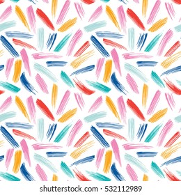 Seamless geometric pattern with abstract brush strokes