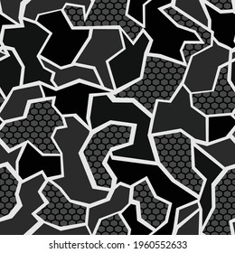 Seamless geometric pattern. Abstract camo. Print vinyl and decal. Vector illustration