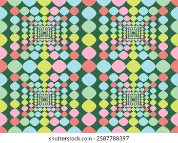 Seamless geometric pattern with abstract circles, small and large gradient overlapping circles, seamless fabric pattern, easy hand-design.