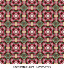 Seamless geometric pattern. Abstract color repeating texture. Bright unique ornament. Template for printing on Wallpaper, packaging, banners, invitations, business cards, fabric printing