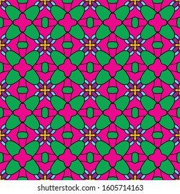 Seamless geometric pattern. Abstract color repeating texture. Bright unique ornament. Template for printing on Wallpaper, packaging, banners, invitations, business cards, fabric printing