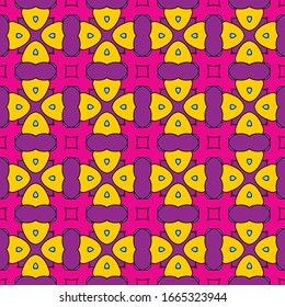 Seamless geometric pattern. Abstract color repeating texture. Bright unique ornament. Template for printing on Wallpaper, packaging, banners, invitations, business cards, fabric printing