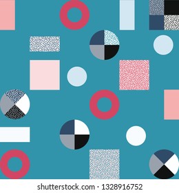 Seamless Geometric Pattern. Abstract Colorful Texture with Lines and Geometric Figures for Print, Fabric, Textile.